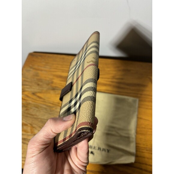 Burberry Haymarket Coated Canvas Leather Check Wallet - Picture 6 of 12